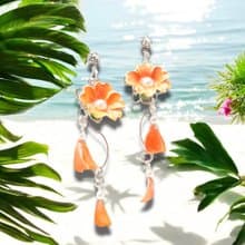 ナスタチウム 〜 ディップジュエリー イヤリング ピアス 大人可愛い 初夏 ディップフラワー 新作