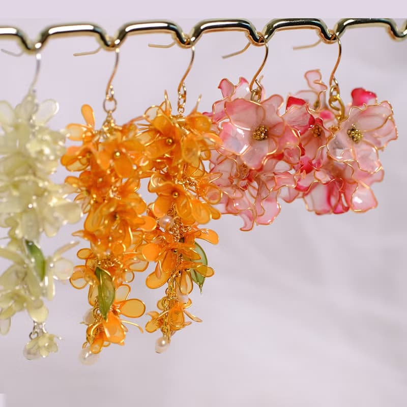 //繁花// 赤花藤 - / 現貨 / 垂墜.短版.存在感 耳環