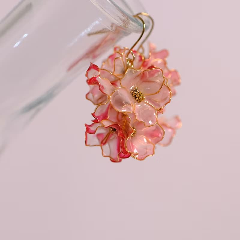 //繁花// 赤花藤 - / 現貨 / 垂墜.短版.存在感 耳環