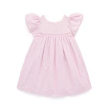 澳洲Purebaby有機棉女童洋裝/童裝裙 18M-4T 粉紅刺繡