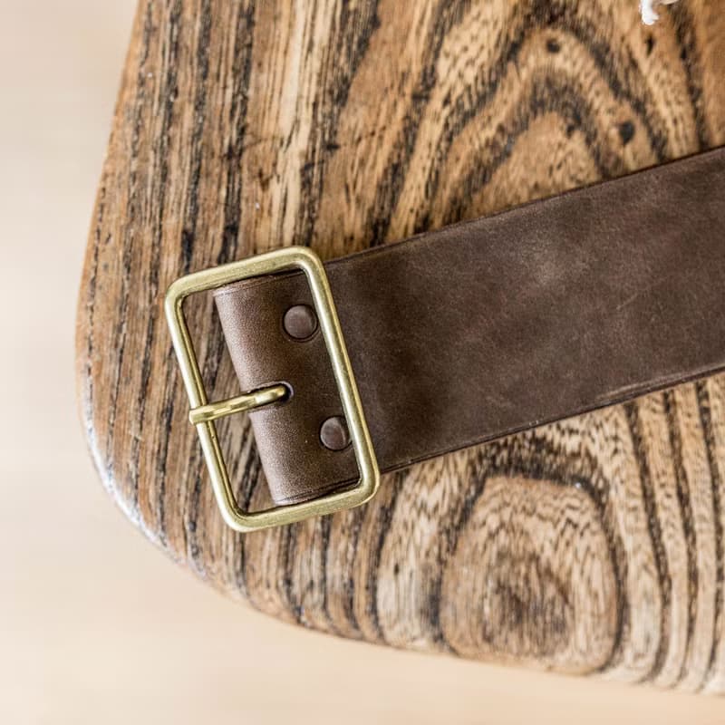 真鍮バックルレザーブレスレット / 珈琲モカ