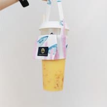 無塑生活 環保飲料提袋 隨身鑰匙圈手搖杯套-毬蘭 西瓜 愁刀魚