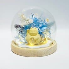 【 送禮首選】招財金運貓永生花玻璃球