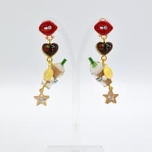 TIMBEE LO 甜點蛋糕巧克力飲品飲料水晶耳環 朱古力下午茶星巴克