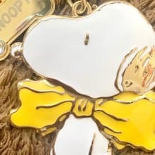 黃色Snoopy 史努比鑰匙圈吊飾 金工琺瑯史奴比