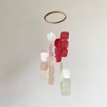 DIY-KIT | Argentina Florist-Red-Flower,Square| Shell Wind Chime Mobile |#0-345