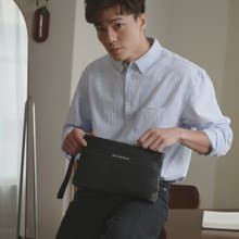 【金安德森】STORY 多隔層手拿包 公事包-黑色