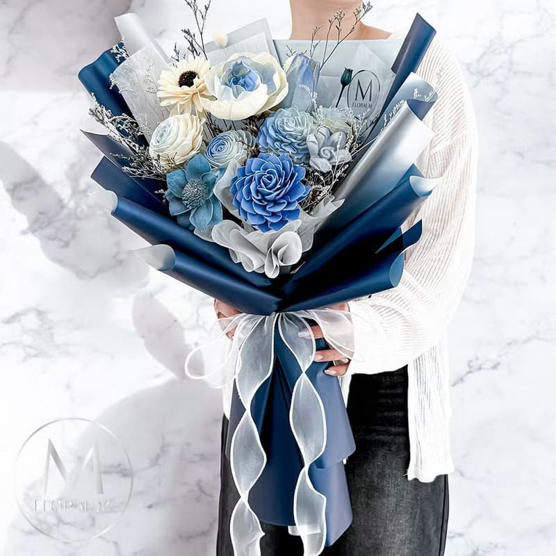 法式海洋之心擴香花束(贈送5ml香氛油)