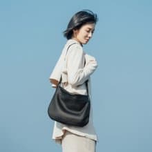【早春新品】Merly皮革半月包 - 黑色 精選禮物