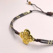 古典星辰紋飾 編織手環 (古銅金)