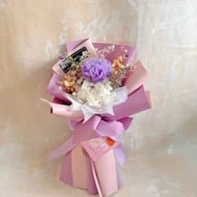 只限香港 母親節花束系列 小心意 紫色 康乃馨 永生花 保鮮花