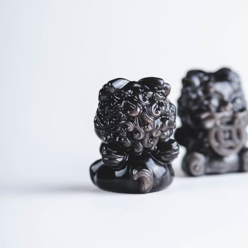 銀曜石招財吞金獸 | 招財防小人水晶擺件 | 天然水晶禮物