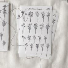 line flower bouquet transparent sticker