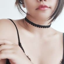 黑/白 小愛心蕾絲choker 可調長度 小清新森林系
