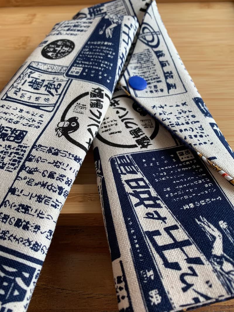 文青風環保筷袋 ~深夜食堂 簡潔白 收納包環保筷袋.手作餐具袋