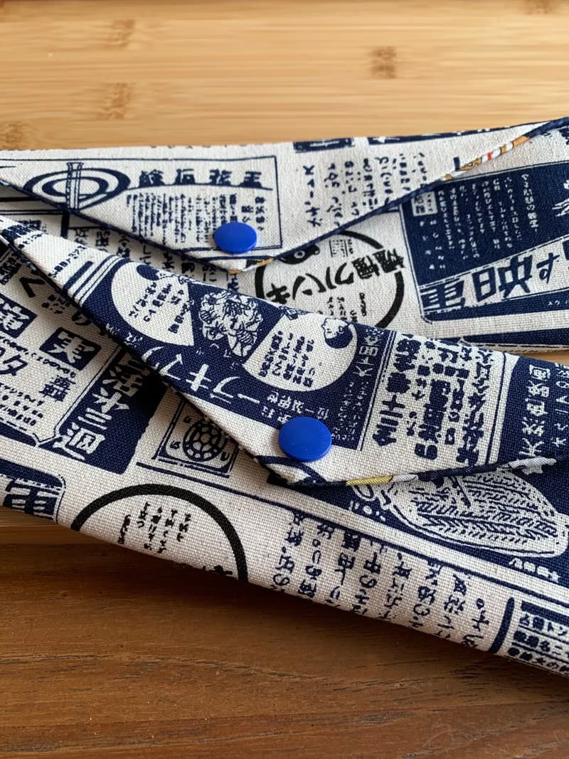 文青風環保筷袋 ~深夜食堂 簡潔白 收納包環保筷袋.手作餐具袋