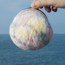 手工羊毛氈口金包/口金零錢包/彩虹羊毛氈零錢包-彩霞水彩調色盤