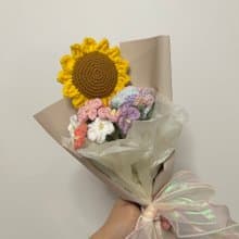 鈎針編織向日葵花束