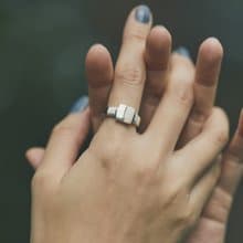 ljós og skuggi ring　Mサイズ ユニセックス シグネットリング　シルバーリング