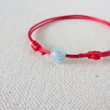 本命年【幸運石】飄花翡翠韓國蠟線手鍊*Lga04*招財、防小人