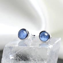 藍晶石S925純銀水晶耳環│5mm 藍晶 簡約大方 氣質女生 新年禮物