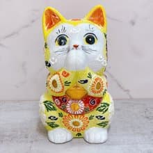 【金願如意】日本九谷燒招財貓 | 禱告黃盛