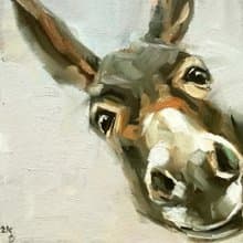 Donkey Oil Painting Original Animal Art Funny Donkey MADE TO ORDER