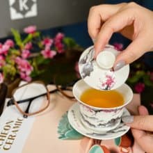 櫻啼春曉功夫杯/中國風/泡茶/杯蓋