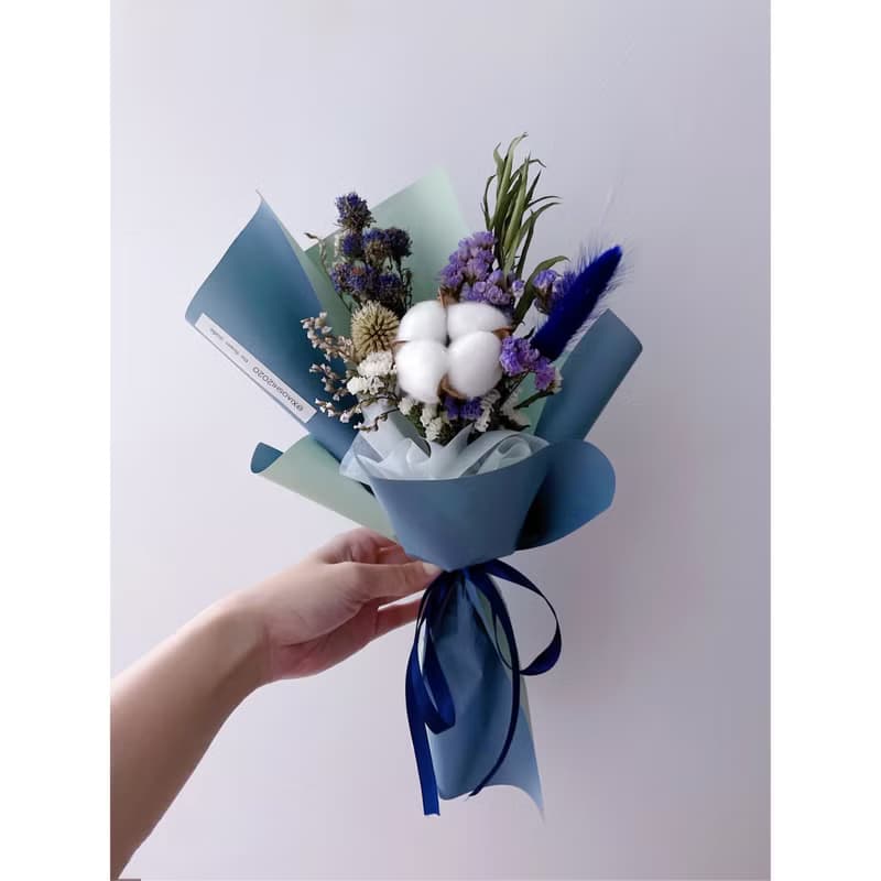 棉花花束 畢業花束 聖誕禮物 小花束 伴娘禮物 交換禮物