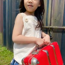 濱海落日剪接無袖背心(白)