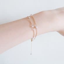 14KGF 鑽石×赫基蒙水晶 原礦 天然石手鍊