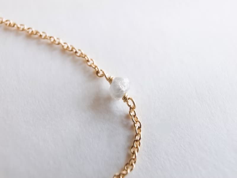 14KGF 鑽石×赫基蒙水晶 原礦 天然石手鍊