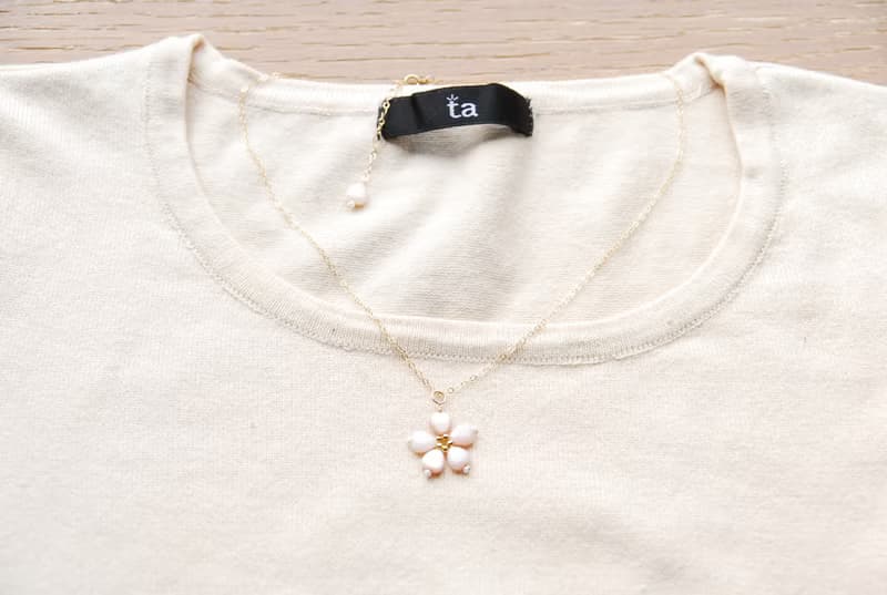 ピンクシェルのSAKURAのネックレス　１４kgf