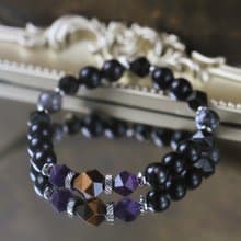 黑曜石 金運石 黑髮晶 虎眼石 紫水晶 水晶手鍊 智慧健康避邪