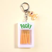 個人化 哈密瓜Pocky搖搖樂+小熊巧克力 鑰匙圈 英文名字 Shaker