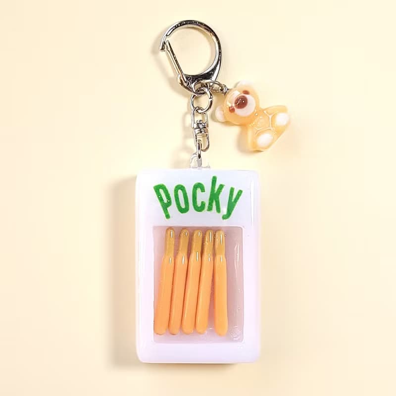 個人化 哈密瓜Pocky搖搖樂+小熊巧克力 鑰匙圈 英文名字 Shaker