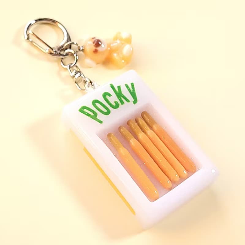 個人化 哈密瓜Pocky搖搖樂+小熊巧克力 鑰匙圈 英文名字 Shaker
