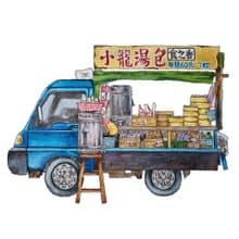 台灣街景海報-早餐餐車-早餐店-藝術微噴/掛畫/複製畫