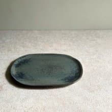 【霧面灰藍】橢圓平盤