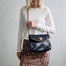 Vintage Celine 黑色圓弧翻蓋側背包 古董包