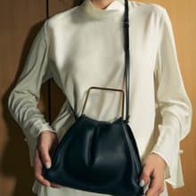 Poppy Bag 素皮革 手提包 斜背包 黑色