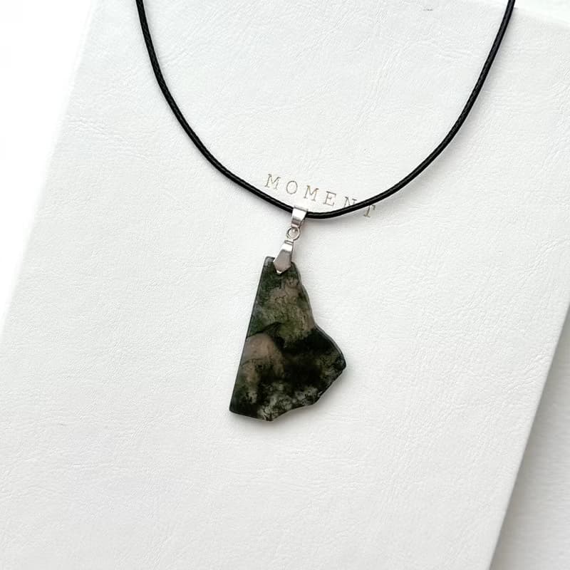 【新開始】水草瑪瑙碎片鍍銀項鏈 重生 提高洞察力 趨吉避凶