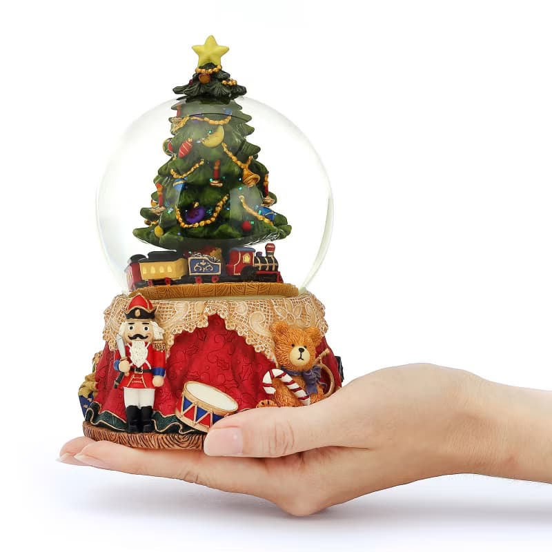 聖誕小火車 水晶球音樂盒情人節生日聖誕交換禮物胡桃鉗聖誕樹燈