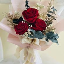 紅色質感永生玫瑰花束