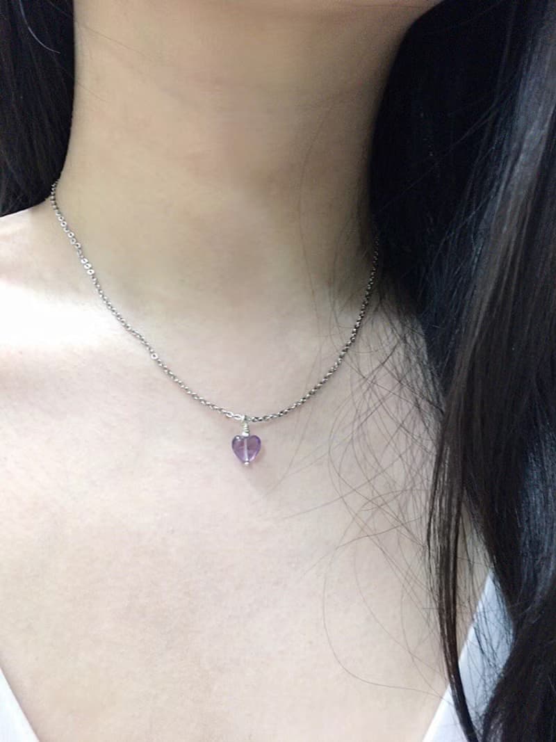 心忱-愛心 紫水晶 項鍊