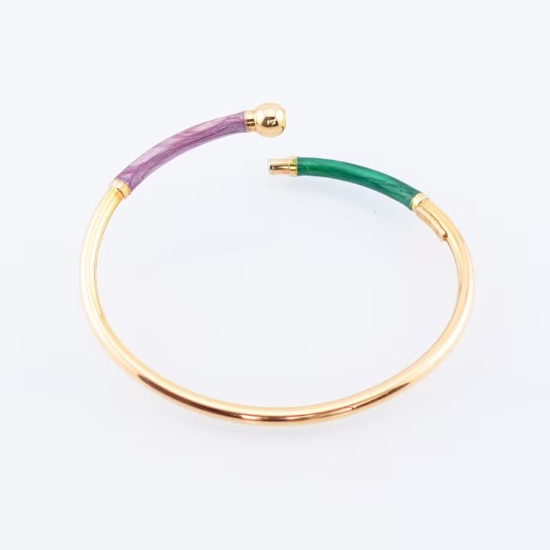 寶麗金珠寶-進口蛋形珐瑯黃K金手環