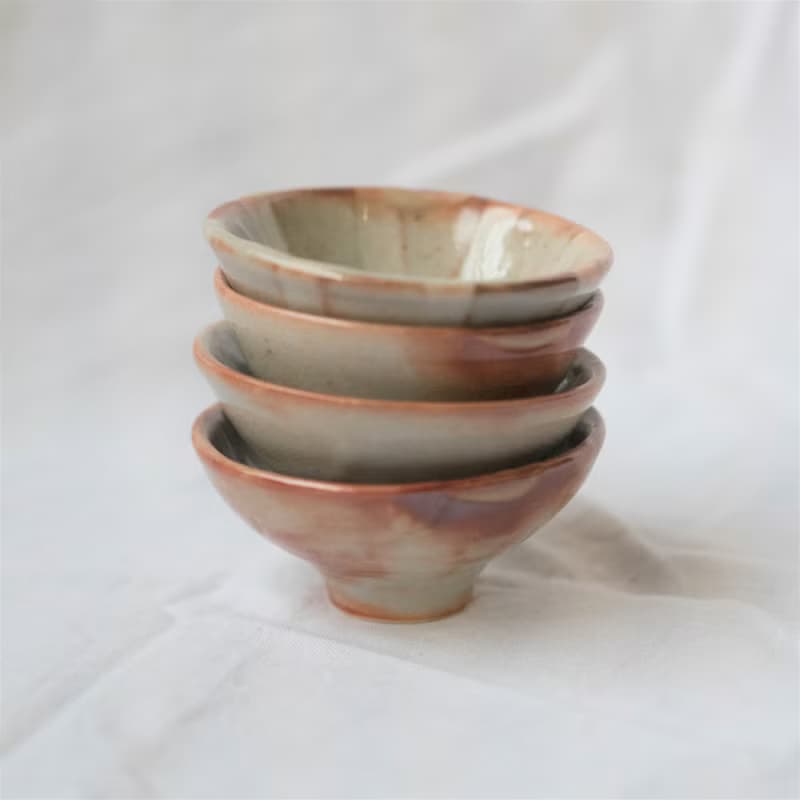 志野白瓷小茶杯組