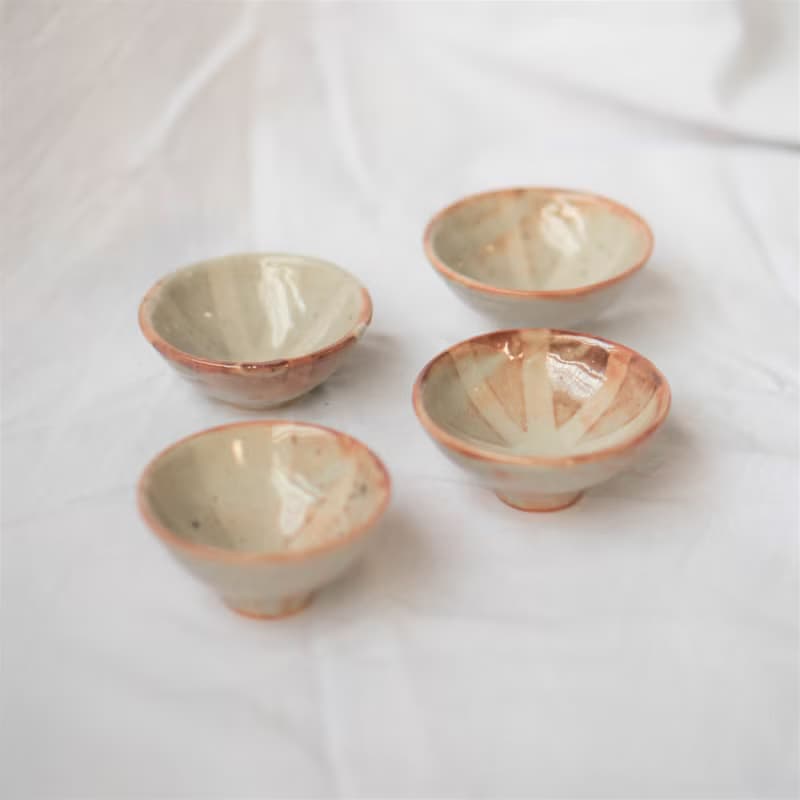 志野白瓷小茶杯組