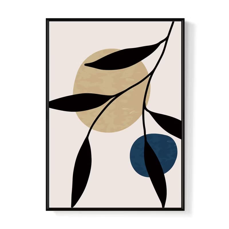 幾何 • 墨葉IV - 大地色幾何氣質畫/文青佈置/邊櫃擺設/玄關掛畫