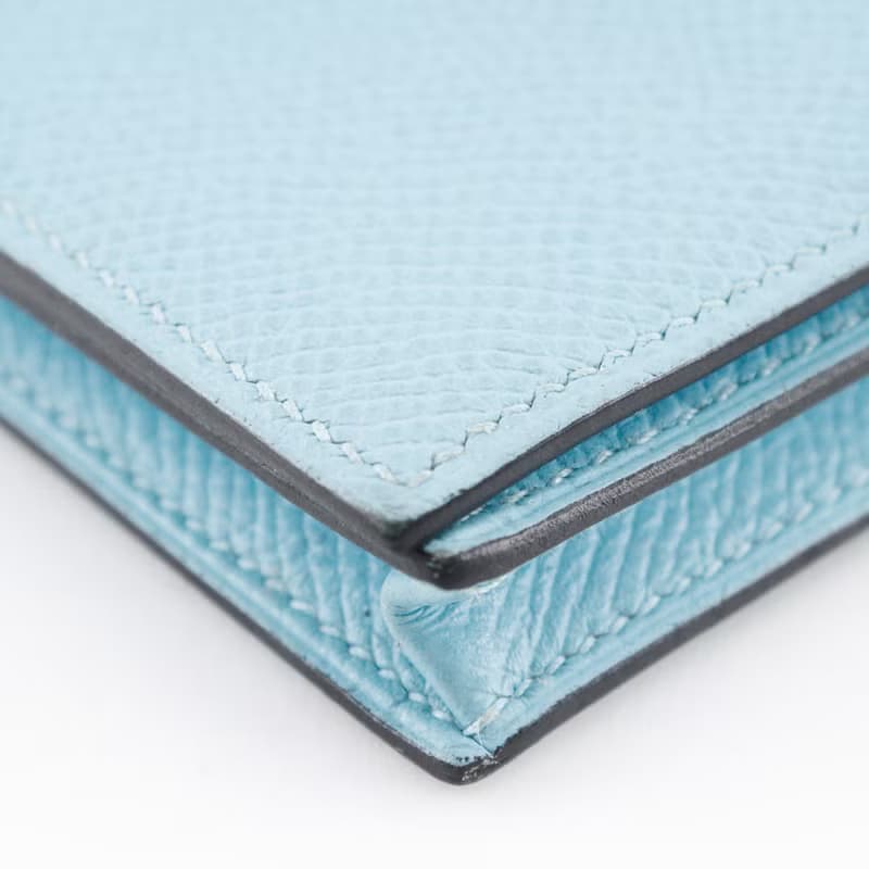 【日本直送】エルメス HERMES ベアンスフレ 長財布 ヴォーエプソン 水色 A レディース【中古】